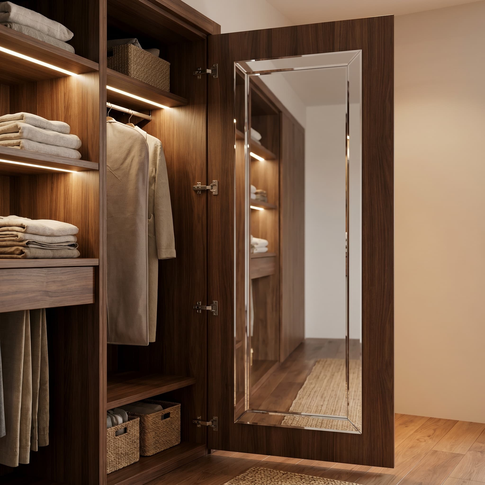 Mirrored interior door