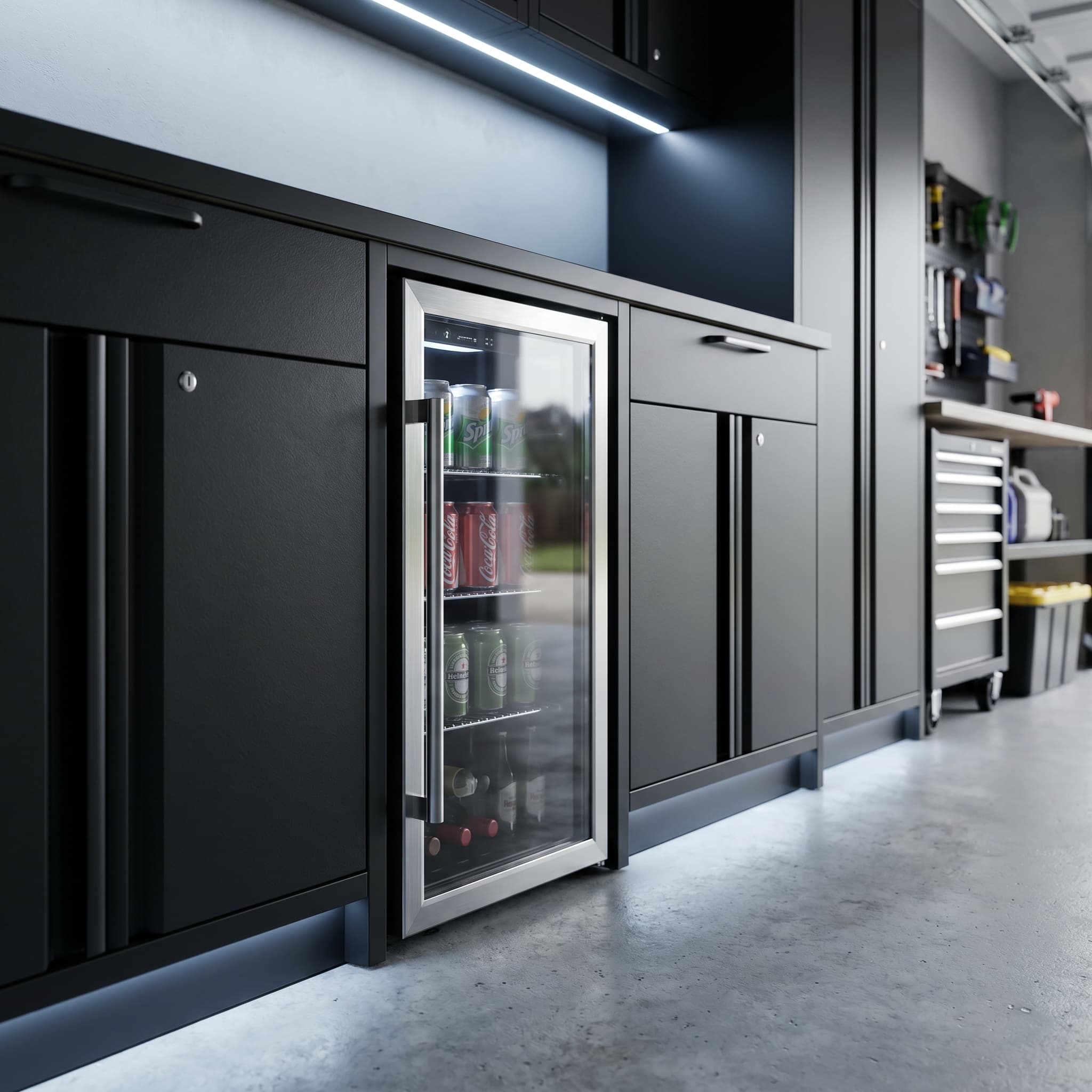 Beverage fridge nook
