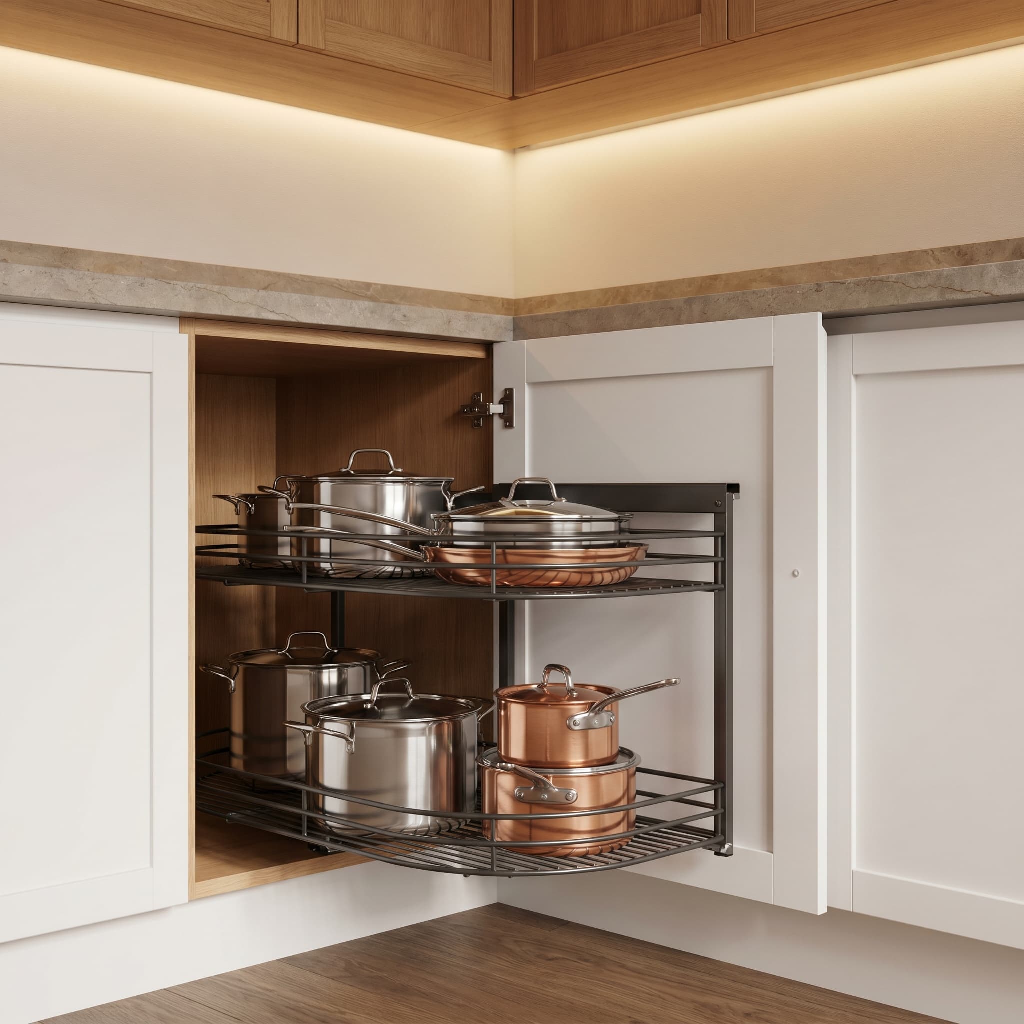 Corner lazy susan pullout