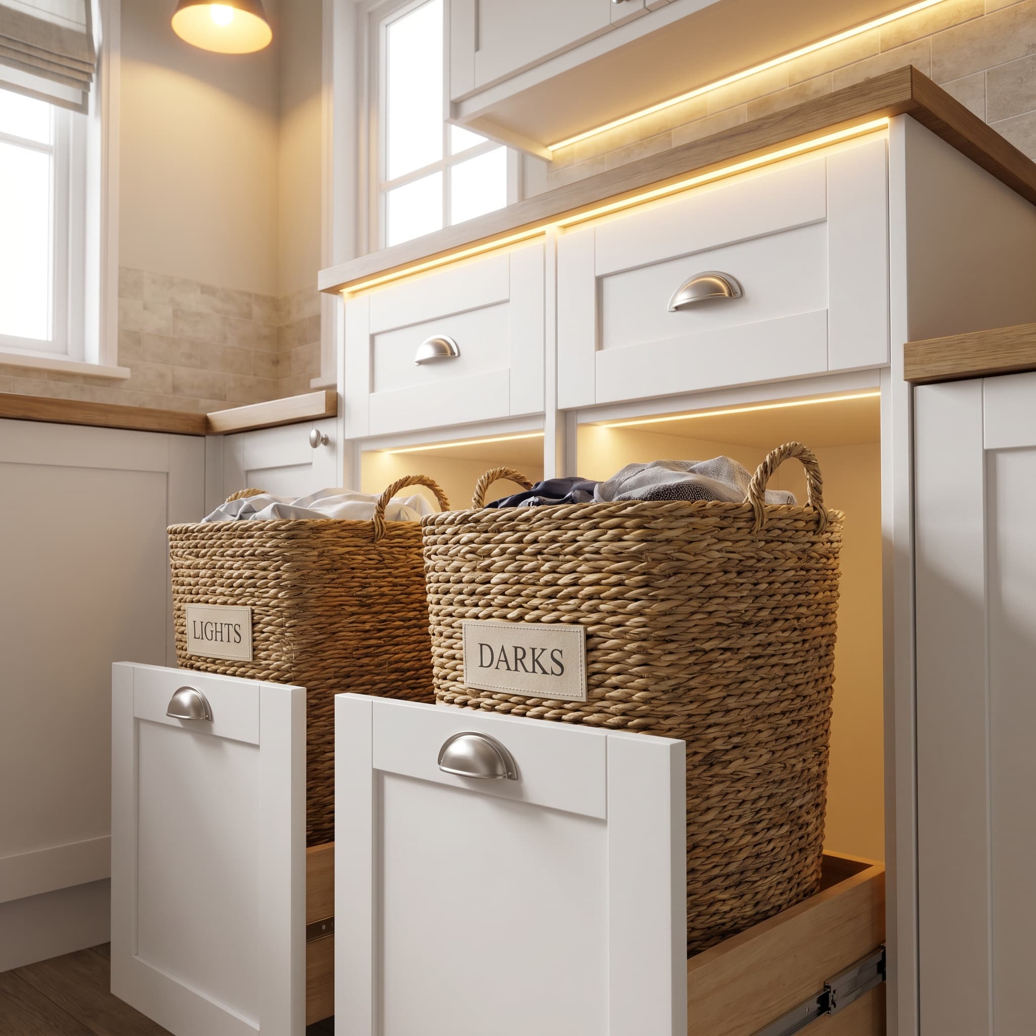 Pull-out hamper baskets
