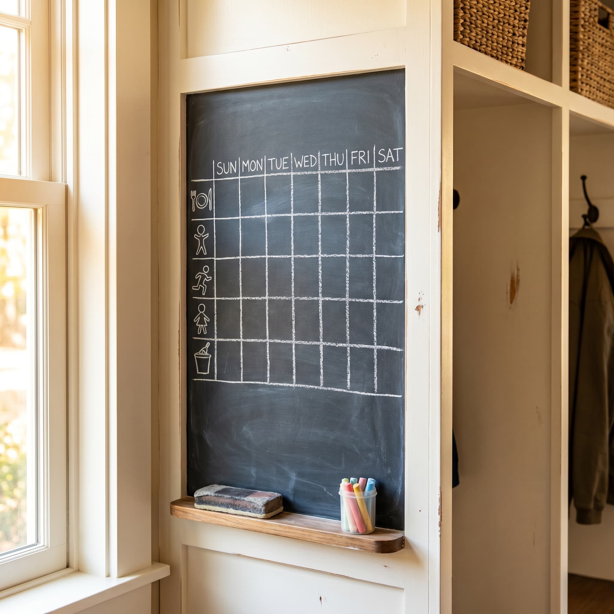 Family schedule chalkboard