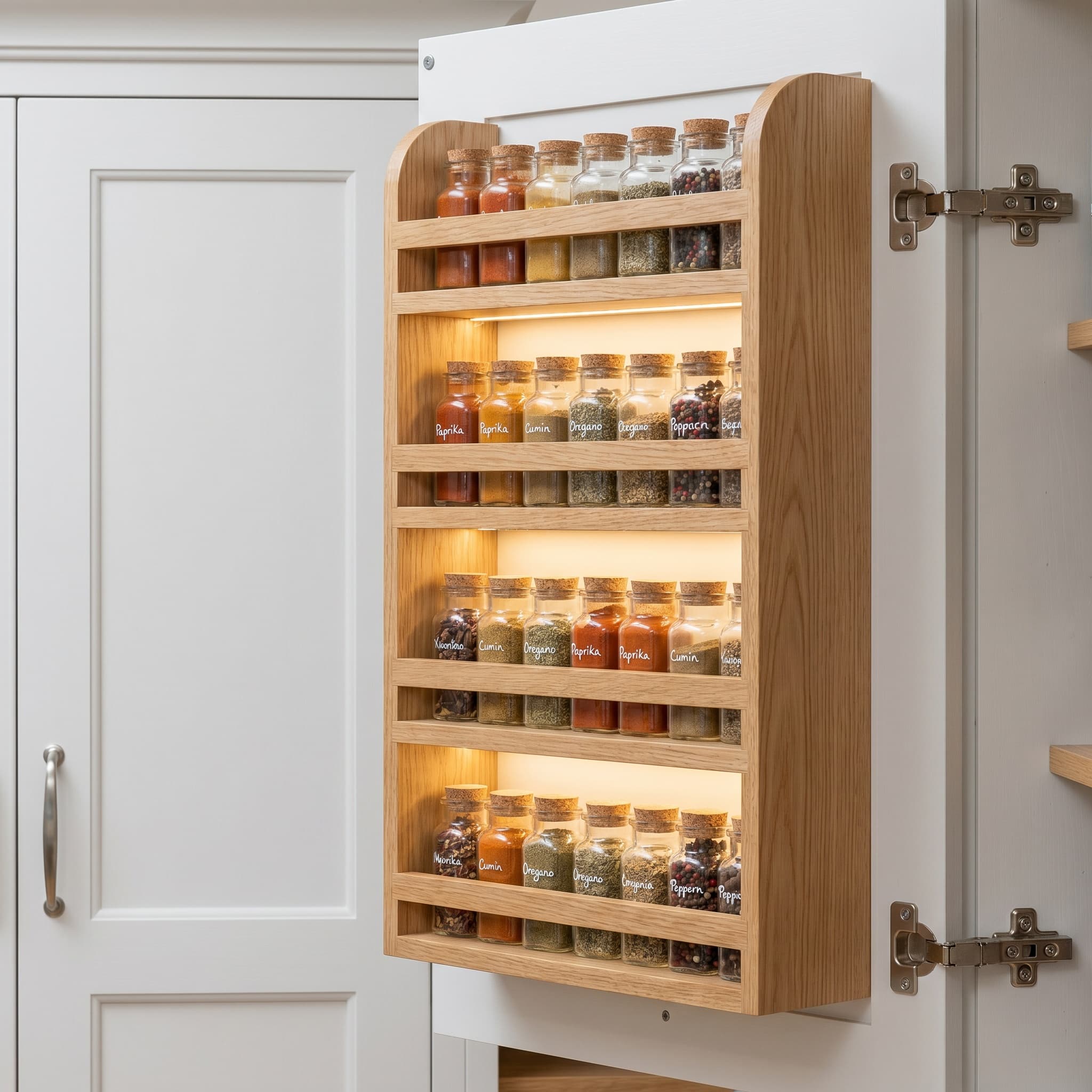 Door-mounted spice tier