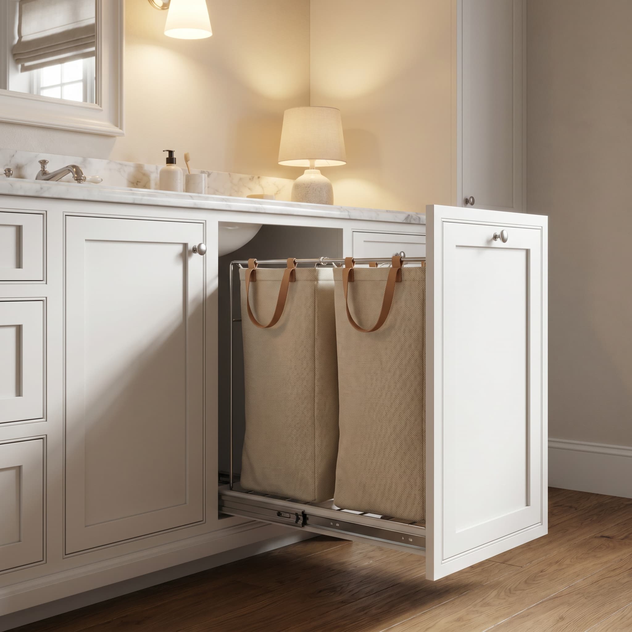 Hidden hamper pullout