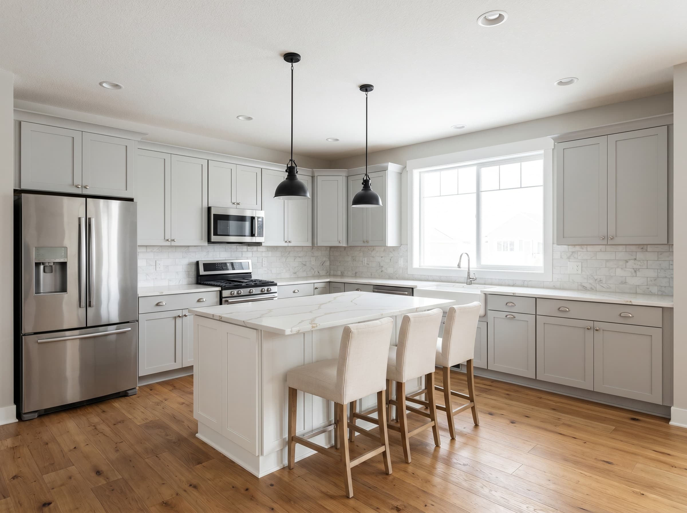 Signature package · 13 × 13 ft + Island cabinet layout